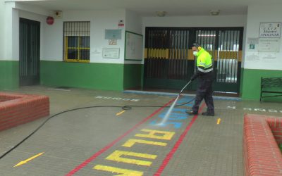Continúa el trabajo de limpieza y desinfección en lugares concurridos de todo el municipio