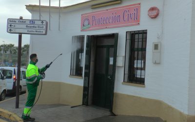 El operativo de desinfección sigue actuando en cada rincón de San Roque