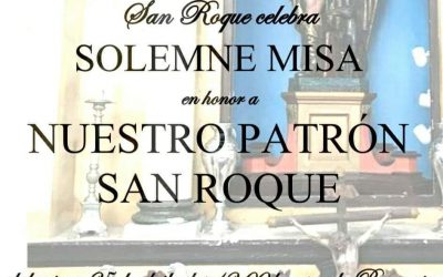 Este domingo, misa en honor del patrón, San Roque