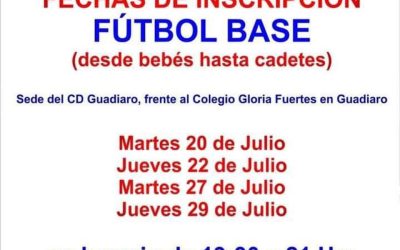 El CD Guadiaro anuncia el periodo de inscripciones de fútbol base