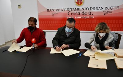 Firmados los convenios nominativos con el Recreativo Puente Mayorga y con el CD San Roque