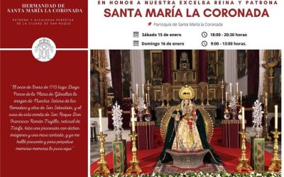 Veneración de Santa María Coronada, este fin de semana en el 307 aniversario de su llegada