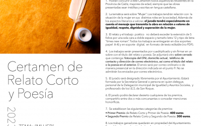 El CIM convoca una nueva edición de su Certamen de Relato Corto y Poesía sobre la Mujer
