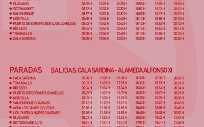 La Línea de autobús roja de San Roque se duplica en horas punta