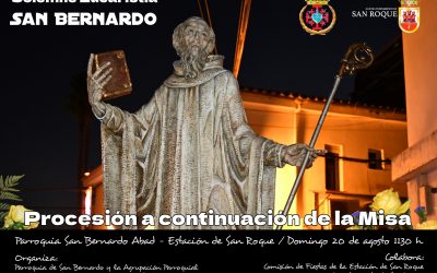 El domingo, Eucaristía y Procesión de San Bernardo Abad