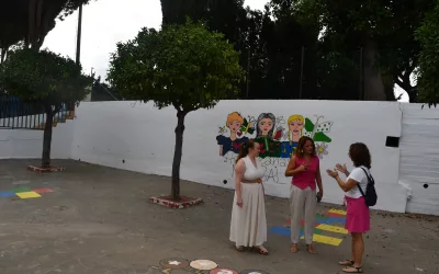 Obras de pintura en el colegio Carteia