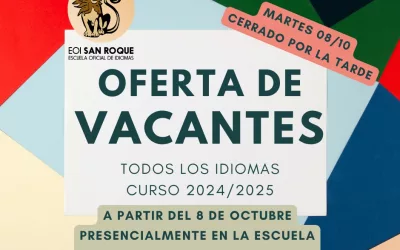 Plazas libres en cursos de la Escuela Oficial de Idiomas