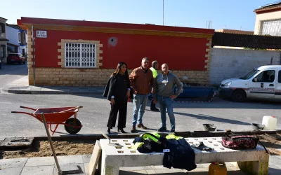 Visita a obras de acerado en la Estación de San Roque