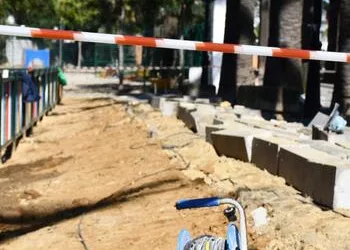 Visita a las obras del Paseo de las Palmeras en Campamento