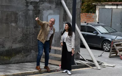 Visita a las obras en la Calle Violeta en Taraguilla