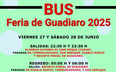 Servicio especial de autobuses el viernes y el sábado con motivo de la Feria de Guadiaro