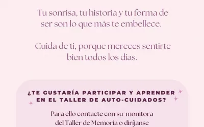 El taller de autocuidado para personas mayores da inicio el próximo lunes