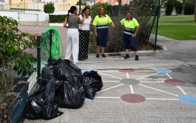 Trabajos de mantenimiento en colegios, como el Santa Rita, aprovechando las vacaciones de verano