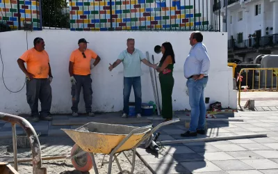 Continúan las obras de acerado en la calle Federico García Lorca