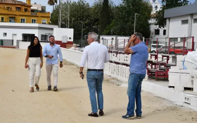 Visita a las obras de mejora del campo de rugby de Pueblo Nuevo