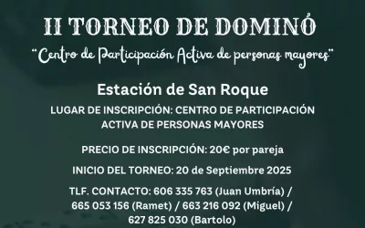 El sábado 20 comienza el II Torneo de Dominó del Centro de Participación Activa de Estación