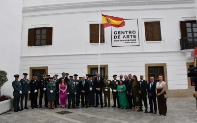 Izado de bandera en la Plaza de Armas con motivo del Día de la Fiesta Nacional