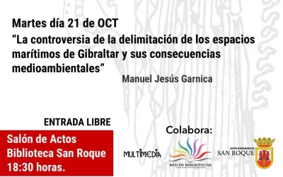 Conferencia sobre la disputa de las aguas alrededor de Gibraltar, este martes con Amigos de la Biblioteca