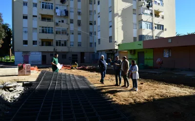 Obras de rehabilitación en la plaza de Miraflores