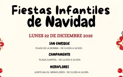Fiestas infantiles de Navidad este lunes, martes y viernes en cada una de las barriadas