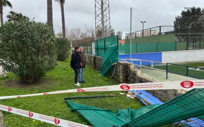 Visita a las instalaciones deportivas para evaluar los daños causados por el temporal