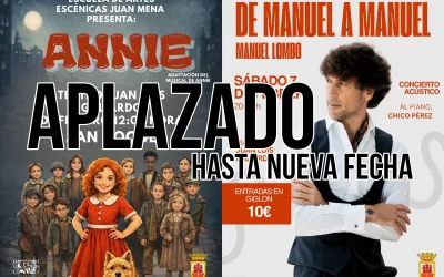 Debido al mal tiempo, se aplazan el concierto de Manuel Lombo y el musical “Annie”