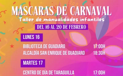 La semana que viene, talleres infantiles de Máscaras de Carnaval