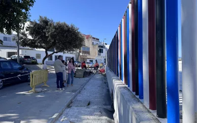 Visita a las obras de mejora del acerado junto al Mercado Diego Ponce