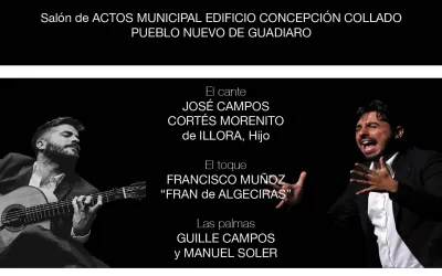 Recital de Morenito de Íllora hijo, el próximo 21 en Pueblo Nuevo