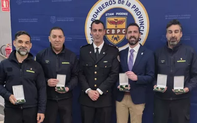 Entrega de reconocimientos para cuatro bomberos del Parque de San Roque