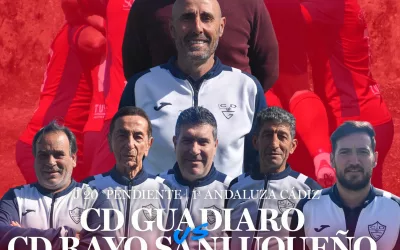 CD Guadiaro y el CD Rayo Sanluqueño, correspondiente a la vigésima jornada de Primera Andaluza Cádiz que fue pospuesta.