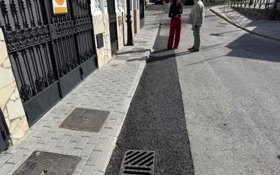 Finalizado el acerado en la calle Los Nogales