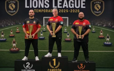 Carlos Cabeza, vencedor de la Lions League de Futbolchapas Campamento
