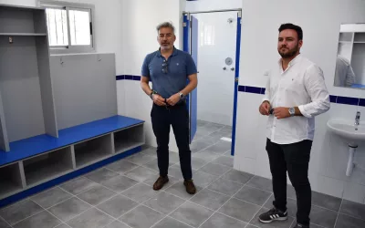 Visita a las obras de los vestuarios del campo Manuel Mateo, de Puente Mayorga