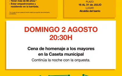 Mañana se abre el plazo para inscribirse a la Cena de Mayores de San Enrique