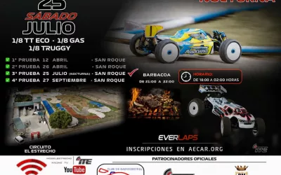 Este sábado, carrera nocturna de coches de radiocontrol en el circuito sanroqueño de este deporte